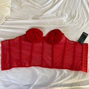 Nasty Gal Red Corset Top